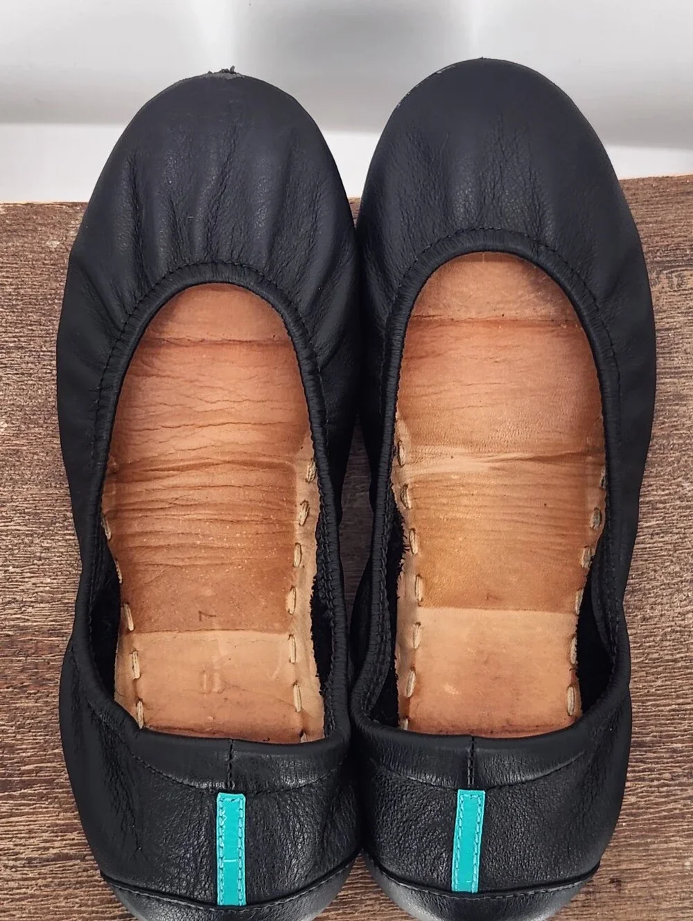 Tieks Black Leather Slip-on Ballet Flats Sz 7